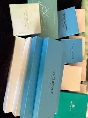 Touchstone Crystal Blue Jewelry Box Lot of 18
